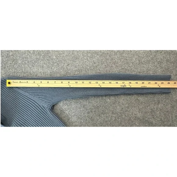 Aerie Collared Cropped Button Down Cardigan M Blue 90s Preppy Clean Girl - Picture 5 of 10